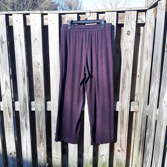 Norm Thompson Purple/Black Printed Wide-Leg Pull-On Rayon Pants Size L - Picture 3 of 9